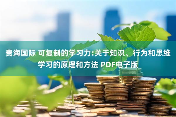 贵海国际 可复制的学习力:关于知识、行为和思维学习的原理和方法 PDF电子版