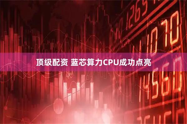 顶级配资 蓝芯算力CPU成功点亮